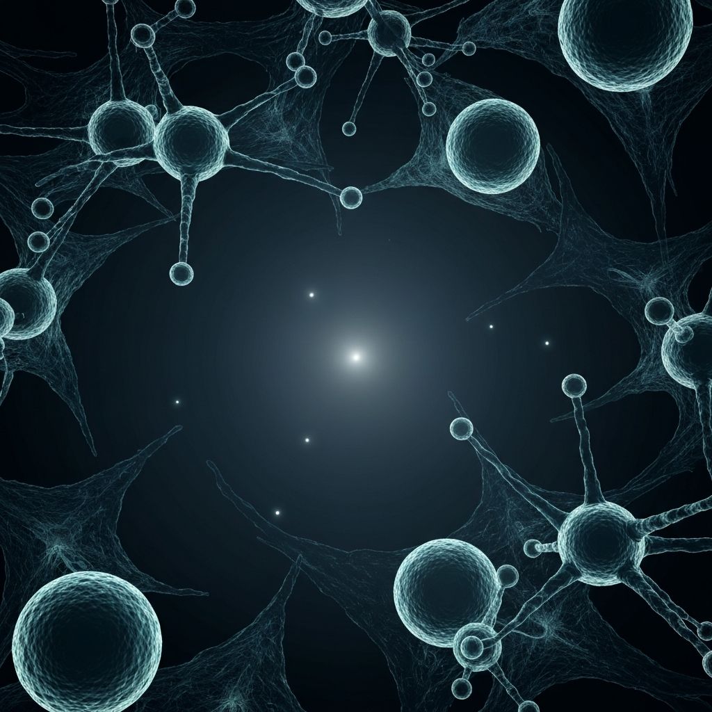 Abstract cellular structures representing reproductive health diagnostics